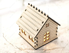 Candle Holder Wooden House Laser Cut Night Light Lamp Plywood Home Table Candle Holder Tea light Digital Download SVG |#U152|