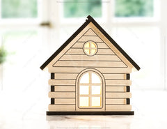 Candle Holder Wooden House Laser Cut Night Light Lamp Plywood Home Table Candle Holder Tea light Digital Download SVG |#U152|