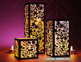 Papercut Floral Lantern Candle Holder SVG Laser Cut Lamp Tea light template Files |#153| VectorPort