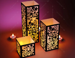 Papercut Floral Lantern Candle Holder SVG Laser Cut Lamp Tea light template Files |#153| VectorPort