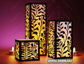 Papercut Floral Lantern Candle Holder SVG Laser Cut Lamp Tea light template Files |#154| VectorPort