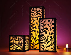Papercut Floral Lantern Candle Holder SVG Laser Cut Lamp Tea light template Files |#154| VectorPort