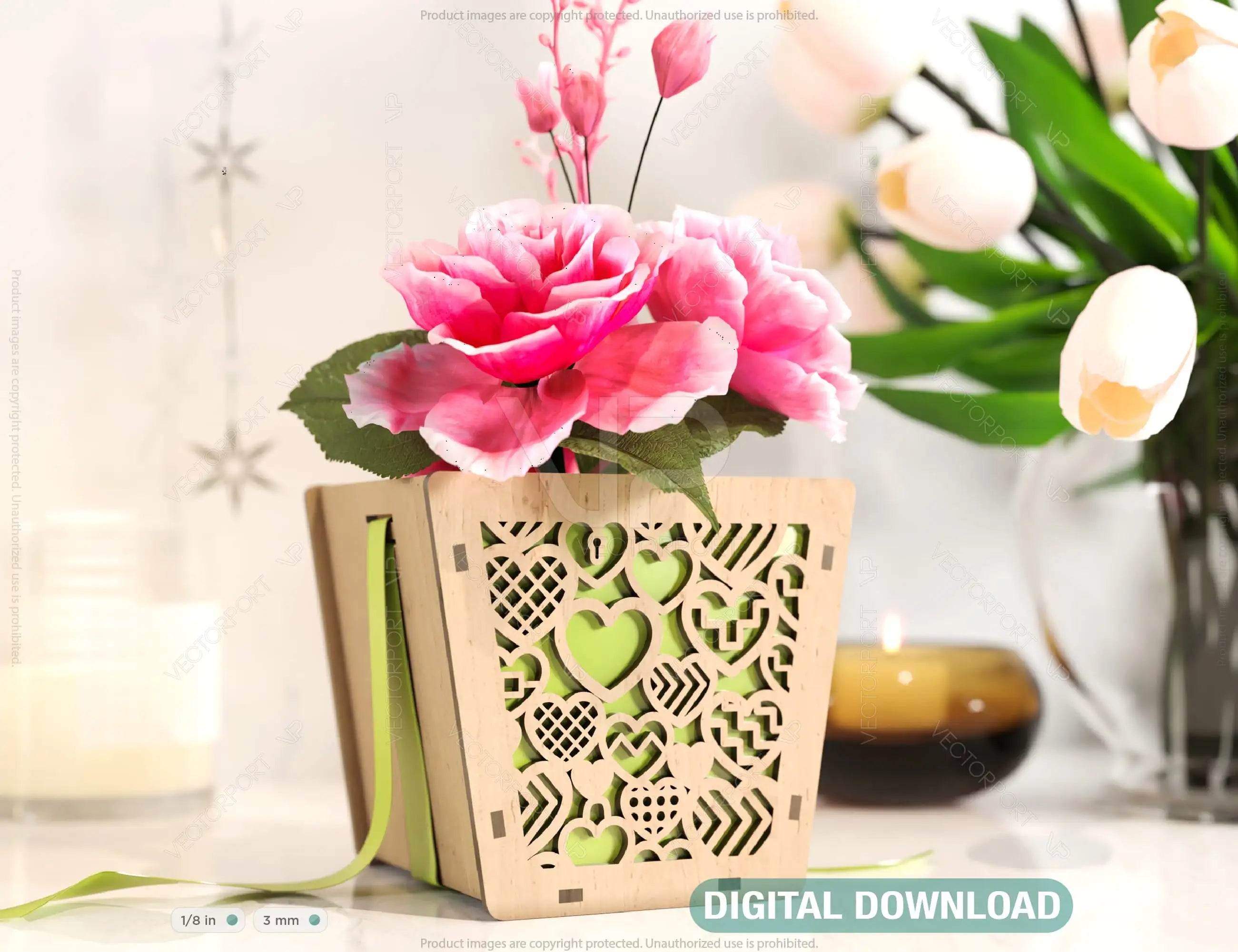 Leaves Box Laser cut Gift box Envelope Home Décor Decorative Wedding Card Box Decoration Wooden Case Invitation Box SVG |#156| VectorPort