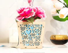 Leaves Box Laser cut Gift box Envelope Home Décor Decorative Wedding Card Box Decoration Wooden Case Invitation Box SVG |#156| VectorPort