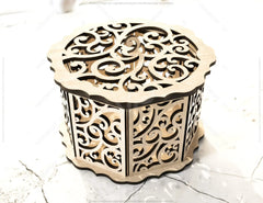 Hexagonal Decorative Wooden Gift box Laser cut jeweler case Favor Box Digital Downloads | SVG |#U156| VectorPort