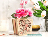 Leaves Box Laser cut Gift box Envelope Home Décor Decorative Wedding Card Box Decoration Wooden Case Invitation Box SVG |#157| VectorPort