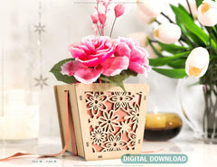 Leaves Box Laser cut Gift box Envelope Home Décor Decorative Wedding Card Box Decoration Wooden Case Invitation Box SVG |#157| VectorPort