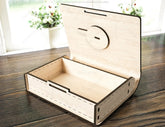 Book Shape Wooden Gift Box with lock Laser cut Card Case Favor Box Digital Downloads | SVG |#U157| VectorPort
