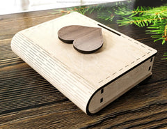 Book Shape Wooden Gift Box with lock Laser cut Card Case Favor Box Digital Downloads | SVG |#U157| VectorPort