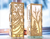 Christmas Decorative Wooden table Lamp Lantern New Year Candle Holder Laser Cut Tea light SVG Cut Plan |#U158| VectorPort