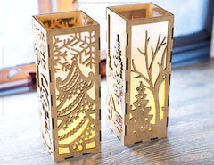 Christmas Decorative Wooden table Lamp Lantern New Year Candle Holder Laser Cut Tea light SVG Cut Plan |#U158| VectorPort