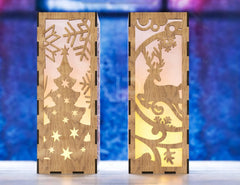 Christmas Decorative Wooden table Lamp Lantern New Year Candle Holder Laser Cut Tea light SVG Cut Plan |#U159| VectorPort