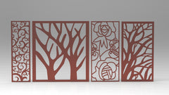 Tree Ornaments for decorative partitions panel screen CNC Laser Cutting File | SVG, DXF, AI |#C016| VectorPort