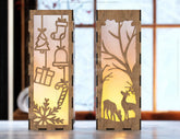 Christmas Decorative Wooden table Lamp Lantern New Year Candle Holder Laser Cut Tea light SVG Cut Plan |#U160| VectorPort