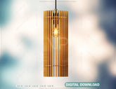 Cylinder Wood Pendant Light Chandelier Lamp lampshade laser | SVG, DXF, AI |#161| VectorPort