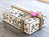 Valentine Day Gift Box with Ribbon Decorative Wooden laser cut jeweler case Wedding Love vector model Digital Download |#U163|