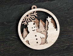 Christmas balls Tree Decorations Craft Hanging Bauble Paper art wood carving stencil laser cut templates |#163| VectorPort