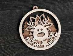 Christmas balls Tree Decorations Craft Hanging Bauble Paper art wood carving stencil laser cut templates |#163|