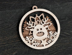 Christmas balls Tree Decorations Craft Hanging Bauble Paper art wood carving stencil laser cut templates |#163| VectorPort