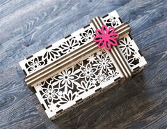 Valentine Day Gift Box with Ribbon Decorative Wooden laser cut jeweler case Wedding Love vector model Digital Download |#U164| VectorPort