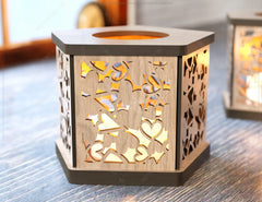 Candle Holder Laser Cut Lamp plywood Tea light Lantern Votive Gift Wooden table Lamp Lantern Digital Download SVG |#U165|