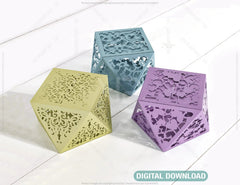 Papercut Craft Paper boxes Packing for Gift Wedding Favors Box Lace Pattern template Files |#166| VectorPort