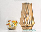 Minimalistic Modern Two Different Style Table Lamps Laser Cut lampshade plywood Cut Files SVG DXF |#U168| VectorPort