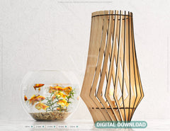 Minimalistic Modern Two Different Style Table Lamps Laser Cut lampshade plywood Cut Files SVG DXF |#U168| VectorPort