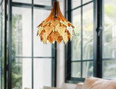 Ivy leaves Hanging wooden chandelier lamp shade Pendant light template svg laser cut plywood| SVG, DXF, AI |#169| VectorPort
