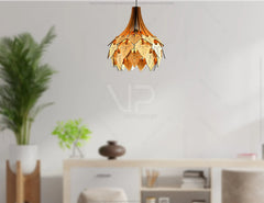Ivy leaves Hanging wooden chandelier lamp shade Pendant light template svg laser cut plywood| SVG, DXF, AI |#169| VectorPort