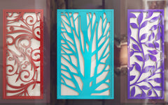 Tree Ornaments for decorative partitions panel screen CNC Laser Cutting File | SVG, DXF, AI |#C017|