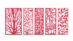 Tree Ornaments for decorative partitions panel screen CNC Laser Cutting File | SVG, DXF, AI |#C017|