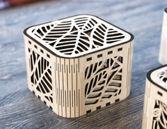 Flower Pattern Decorative Wooden Gift box laser cut jeweler case Wedding Love vector model Digital Download |#U170|