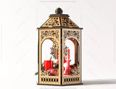 Christmas Scene Wooden Diorama Lantern Lamp Night Decoration Lampshade Table Candle Holder Digital Download SVG |#171| VectorPort