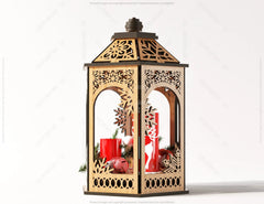 Christmas Scene Wooden Diorama Lantern Lamp Night Decoration Lampshade Table Candle Holder Digital Download SVG |#171| VectorPort