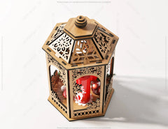 Christmas Scene Wooden Diorama Lantern Lamp Night Decoration Lampshade Table Candle Holder Digital Download SVG |#171|