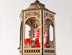Christmas Scene Wooden Diorama Lantern Lamp Night Decoration Lampshade Table Candle Holder Digital Download SVG |#171| VectorPort