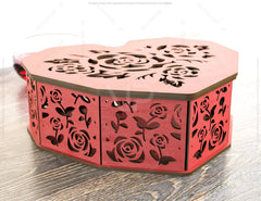 Heart Shaped Wooden Gift Box Jewelry laser cut Box template Wedding Love story Digital Download | SVG, DXF |#U172| VectorPort