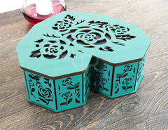 Heart Shaped Wooden Gift Box Jewelry laser cut Box template Wedding Love story Digital Download | SVG, DXF |#U172| VectorPort