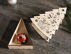 Christmas Tree Decorative Wooden Gift box Tree Shape laser cut jeweler case Digital Download SVG cut file |#172|