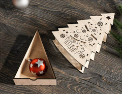Christmas Tree Decorative Wooden Gift box Tree Shape laser cut jeweler case Digital Download SVG cut file |#172| VectorPort