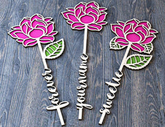 Flower Personalized Laser Cut Out Art Valentine Day Acrylic wood Flower with name editable Cut Files Digital Product |#U173| VectorPort