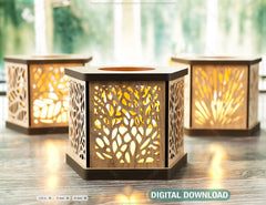 Candle Holder Laser Cut Lamp plywood Tea light Lantern Votive Gift Wooden table Lamp Lantern Digital Download SVG |#174|