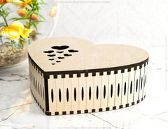 Heart Shaped Wooden Gift Box Jewelry laser cut Box template Wedding Love story Digital Download | SVG, DXF |#U174| VectorPort