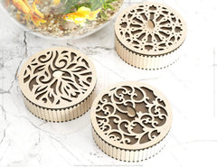 Round Shaped Wooden Gift Box Jewelry laser cut Box template Wedding Love story Digital Download | SVG, DXF |#U175| VectorPort