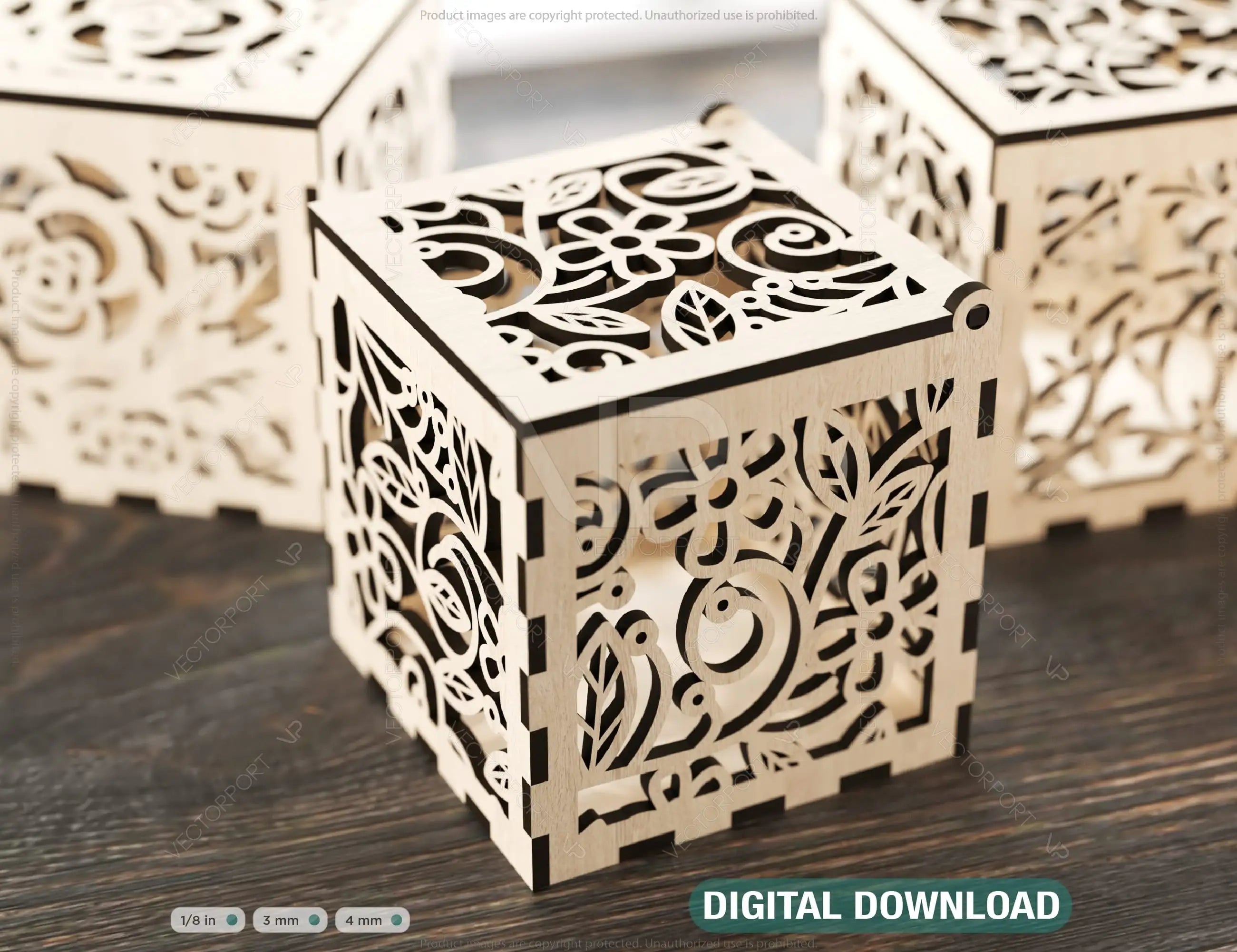 Opener Gift Box Decorative Wooden laser cut jeweler case Wedding Love Valentine Gift model Digital Download |#U176| VectorPort
