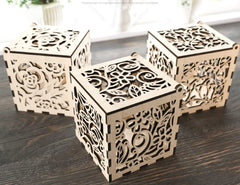 Opener Gift Box Decorative Wooden laser cut jeweler case Wedding Love Valentine Gift model Digital Download |#U176|