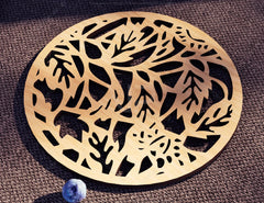 Elegant Round Laser Cut Wood Coasters Drink Tea Coffee Cup Mat Pad Placemat Tableware Digital Download | SVG, DXF |#177| VectorPort