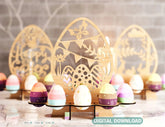 Easter Ornaments Egg Stand SVG bundle Bunny Egg Tray Holder stand Digital Download |#179| VectorPort