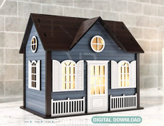 Wooden House Laser Cut Night Light Lamp Mdf Laser Cutting Home Lampshade Table Candle Holder Tea light SVG |#U179| VectorPort